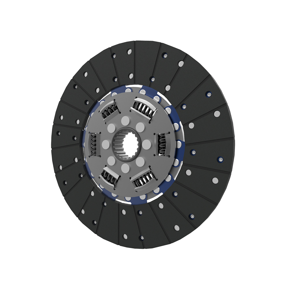 Clutch plate with torsion spring, organic pad