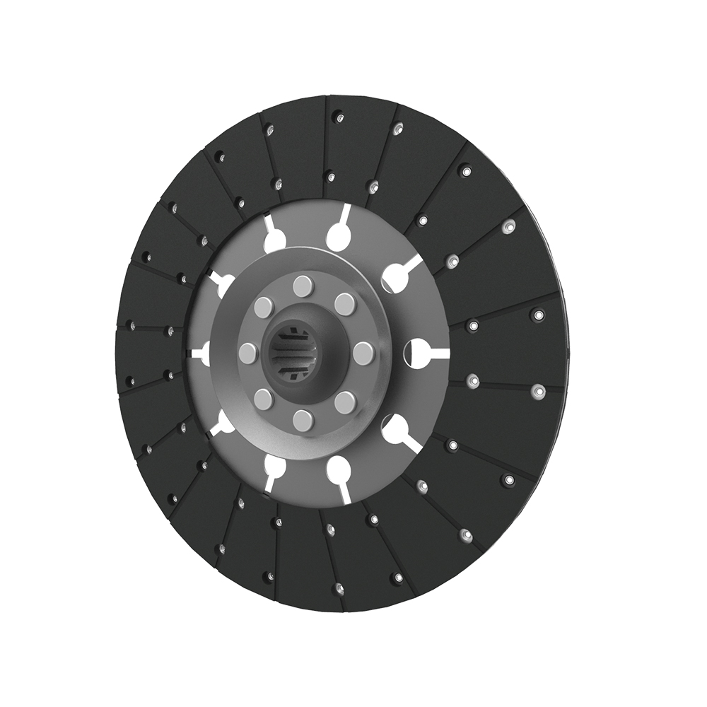 Clutch PTO plate, organic pad, rigid