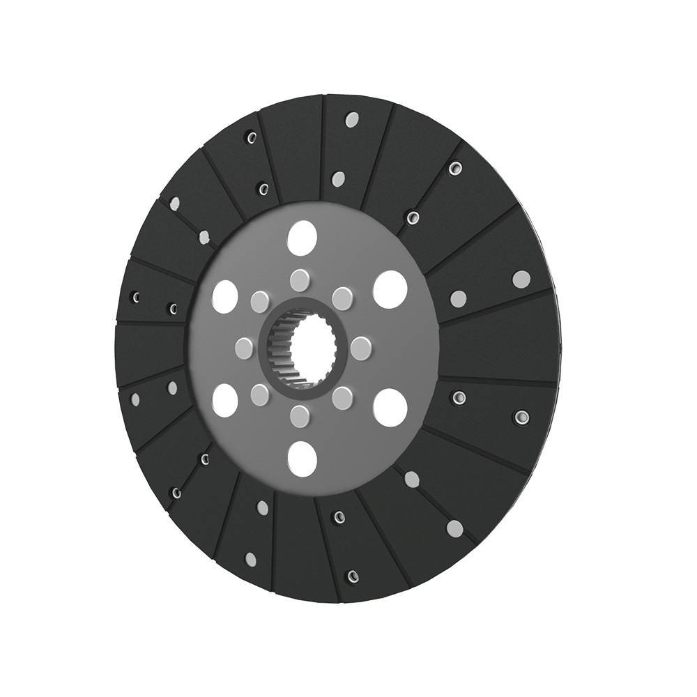 Clutch plate with torsion spring, organic pad