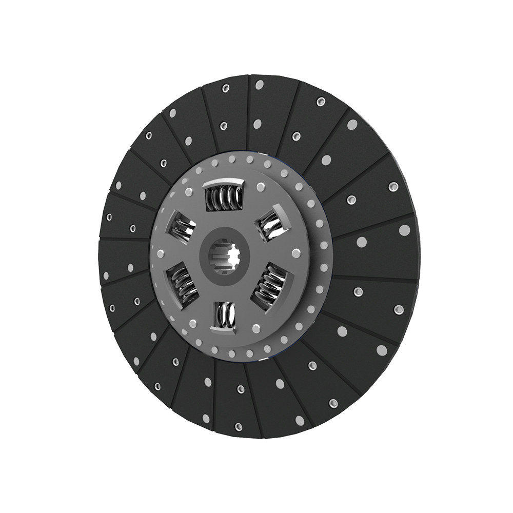 Clutch plate with torsion spring organic pad