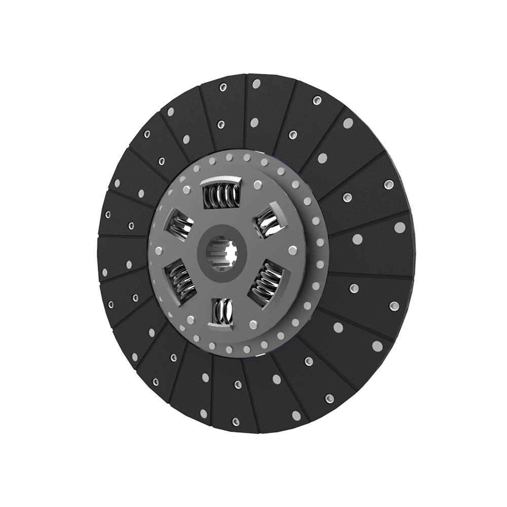 Clutch plate with torsion spring, organic pad