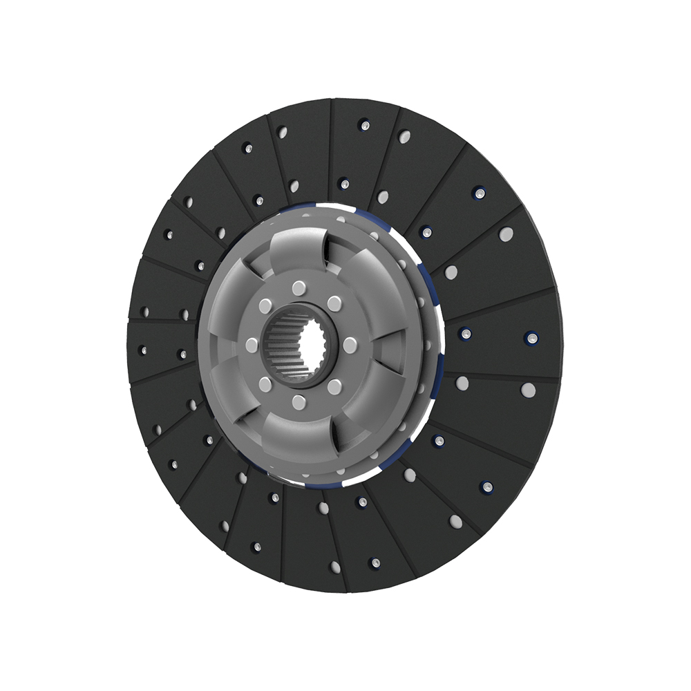 Clutch plate with torsion spring, organic pad