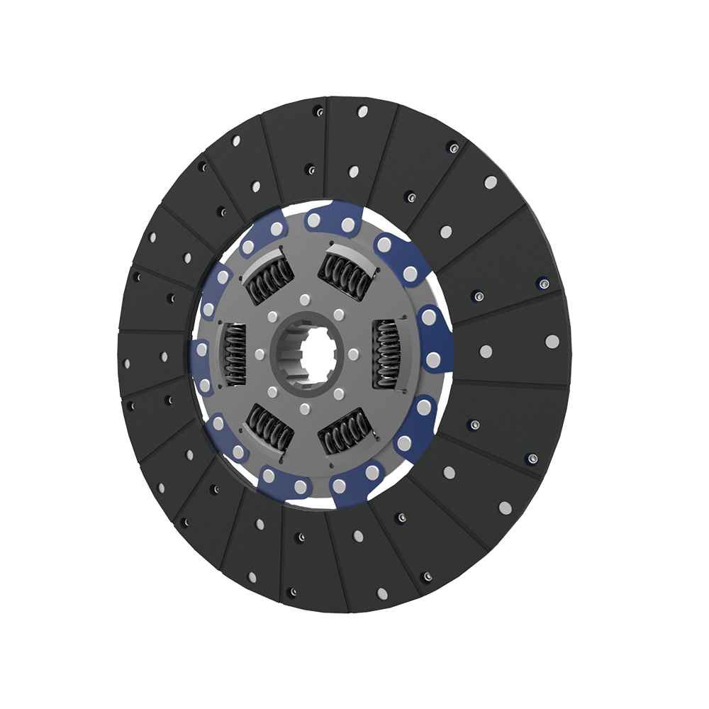 Clutch plate with torsion spring, organic pad