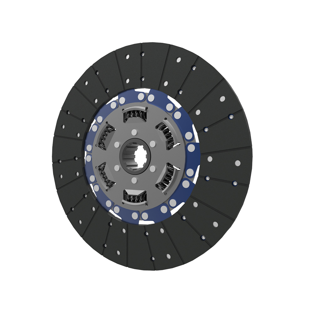 Clutch plate with torsion spring, organic pad