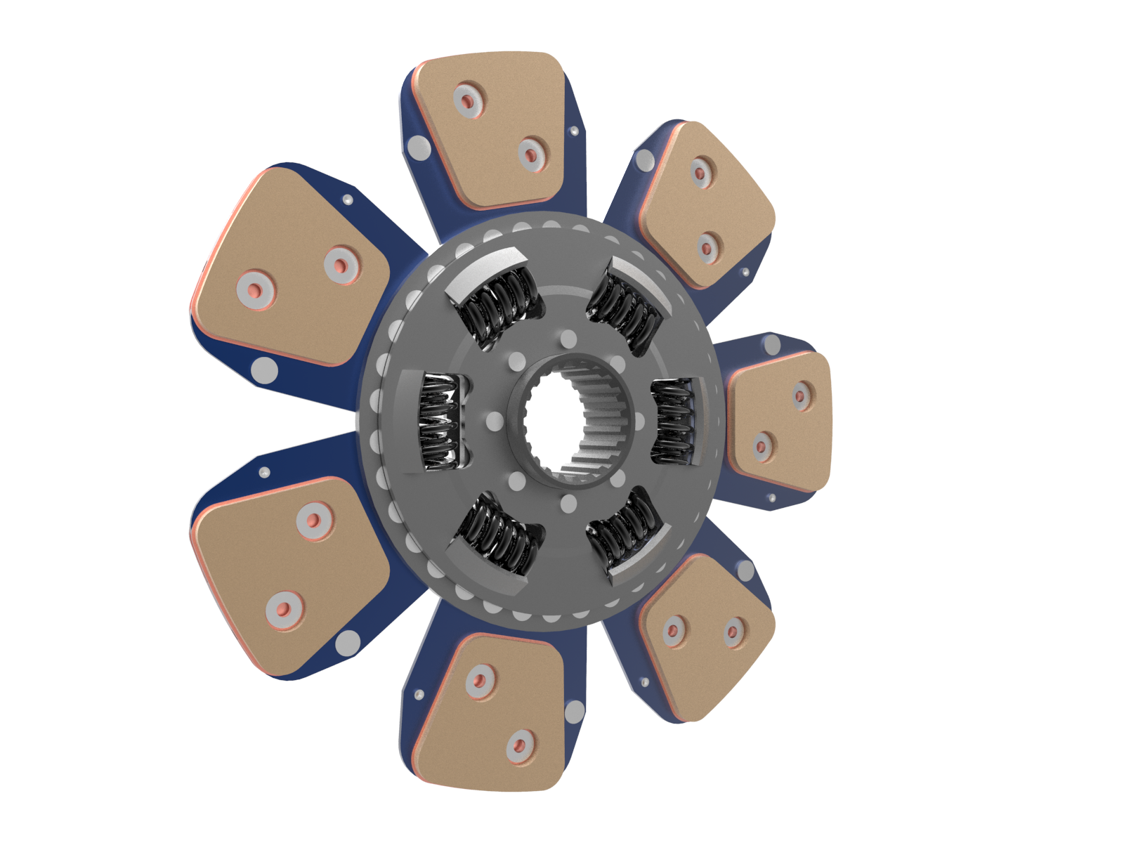 Clutch plate with tansion spring bronze 7 pairs of pads
