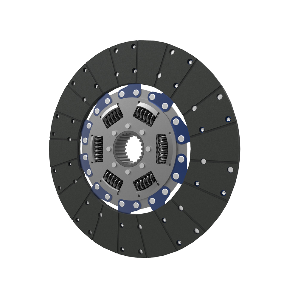 Clutch plate with tansion spring organic pad