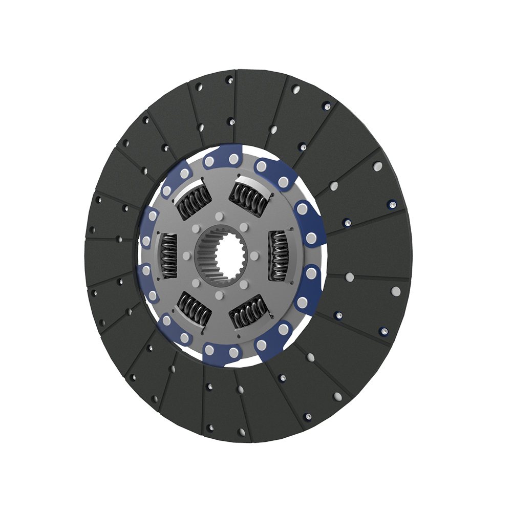 Clutch plate with torsion spring, organic pad