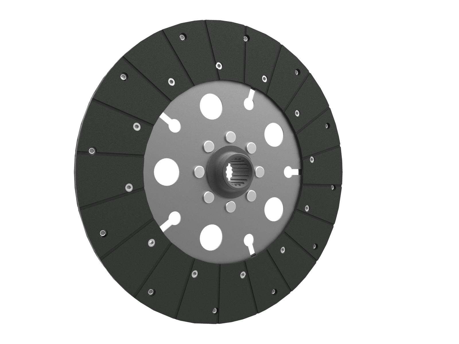 Clutch PTO plate, organic pad, rigid