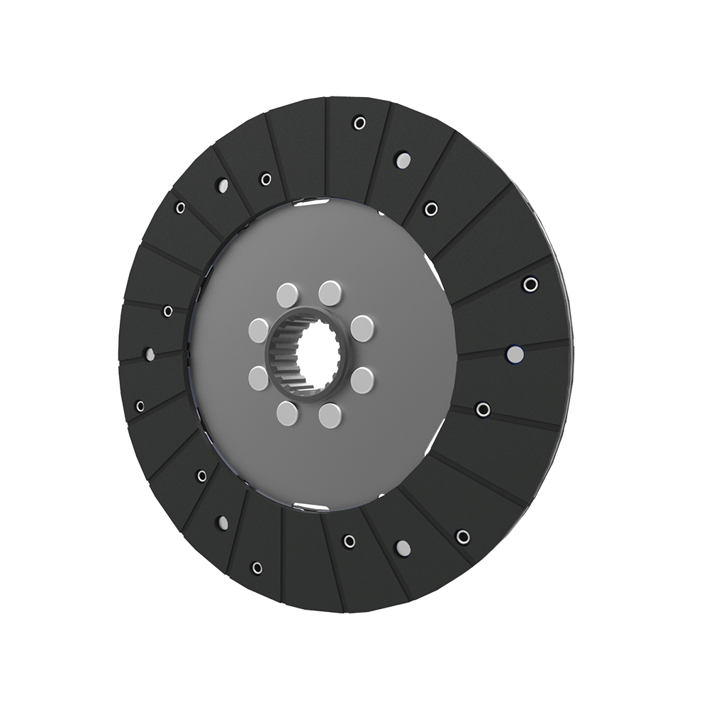 Clutch plate with torsion spring, organic pad